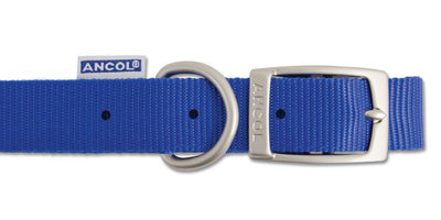 Ancol Viva Nylon Buckle Collar Blue 15mm X28-36cm Sz3